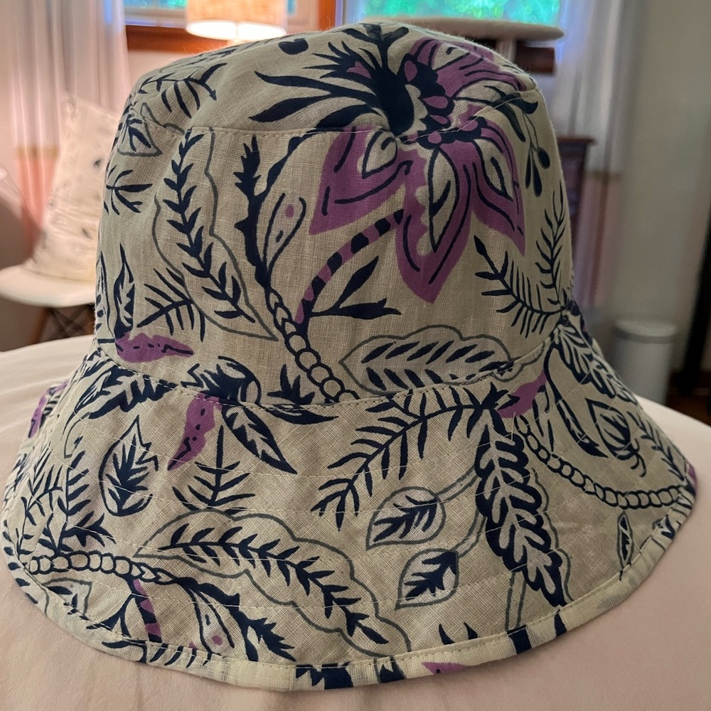 NWT hat attack Bucket Hat Block Print Floral, Purple, Navy, Gray 90s Style OS - Picture 7 of 7